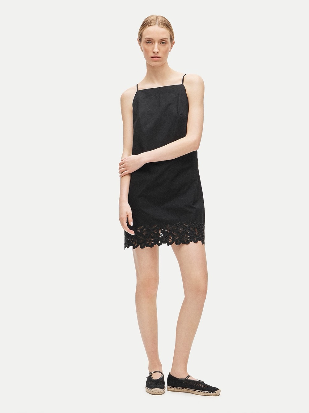 NWT J Crew High Squareneck Mini Dress in Cotton Poplin